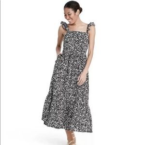 RIXO - Black Floral Dress (with ruffle)